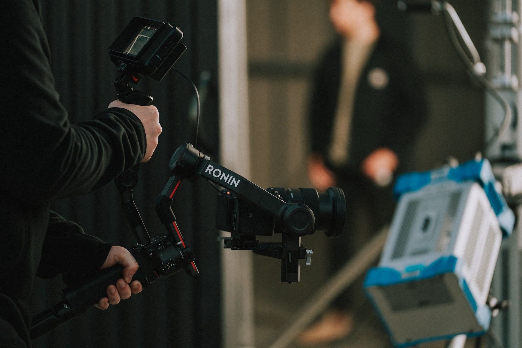Filming on set with a gimbal